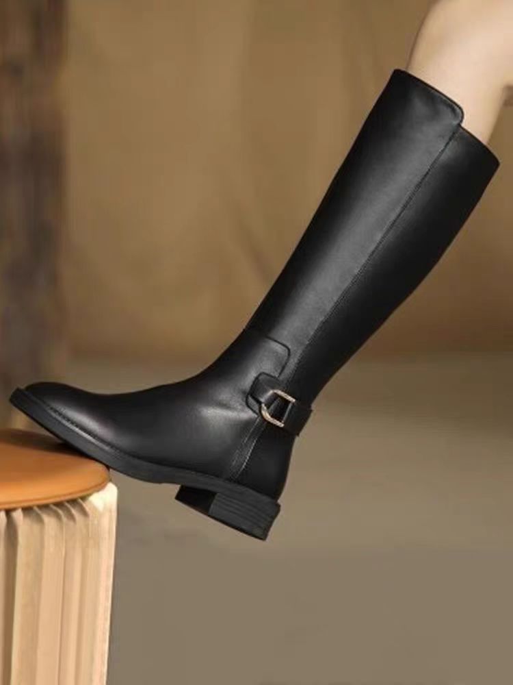 品牌2025新款秋冬加绒马丁靴女英伦风厚底短靴小个子骑士靴女鞋软