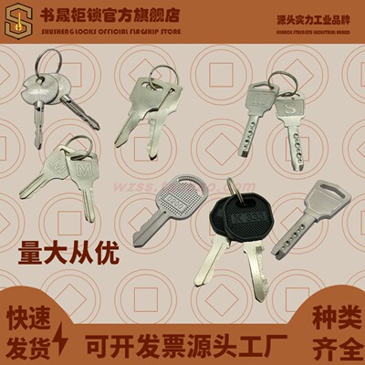 K333锁开 MS300系列柜锁钥匙 MS AB系列柜锁铁锌合金单面双面钥匙