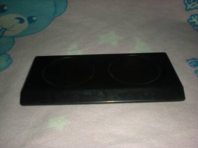 密胺仿瓷酒店客房用品家用两格隔热杯垫纯黑色 6008长22cm4元个