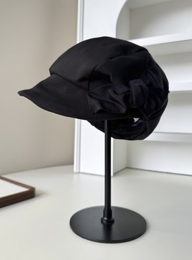 帽子女秋冬百搭时尚显脸小2025新款洋气黑色贝雷帽报童帽前进帽潮