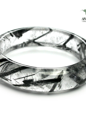 绿色石品水晶黑发手镯58mm