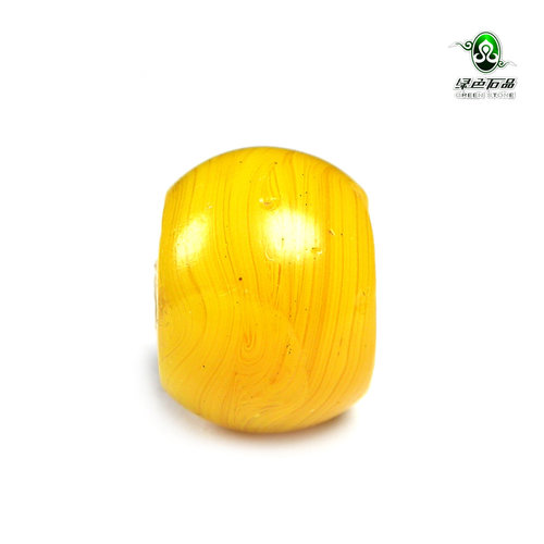 lssp/绿色石品gz1572-不还价 16.5mm芒果黄琉璃DIY多宝珠散珠