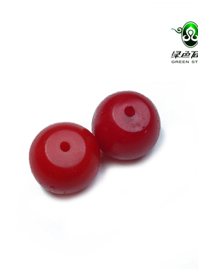 lssp/绿色石品wp1151 不还价 红色一对装DIY老琉璃配珠多宝散珠