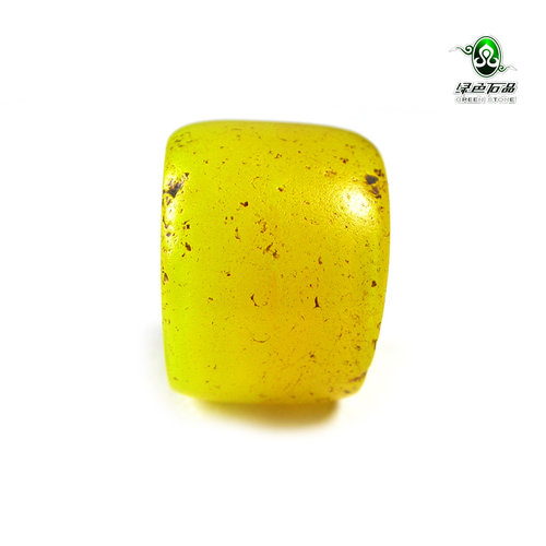 lssp/绿色石品gz1022-不还价清代雪巴琉璃珠包老百年老琉璃珠