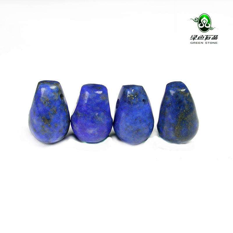 实物拍照w绿色水滴形青金石珠子