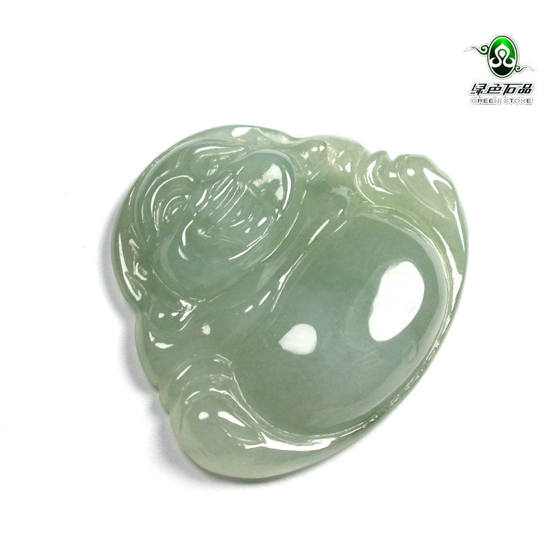 lssp/绿色石品gy864不还价翡翠佛公冰糯种玉佛吊坠弥勒佛挂件送证