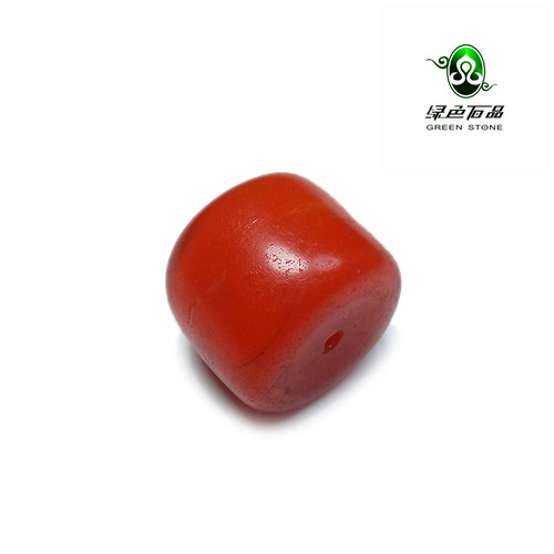 lssp/绿色石品wp959 不还价 藏区老配珠清代橘色老琉璃多宝DIY珠