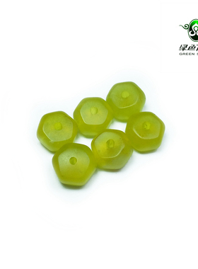 lssp/绿色石品wp249 不还价 清代老地方玉小隔珠 黄色多颗配珠