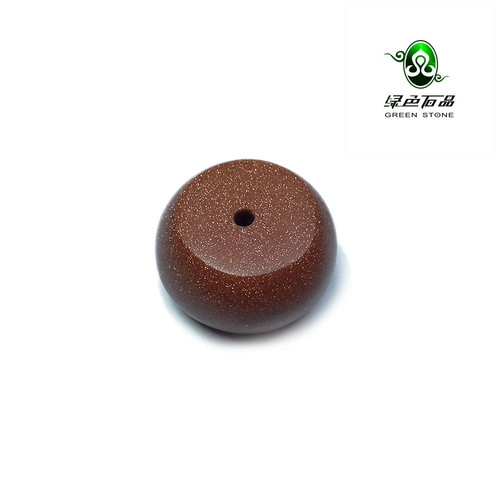 lssp/绿色石品wp1037 不还价 西藏老配珠DIY清代老金沙石珠散珠