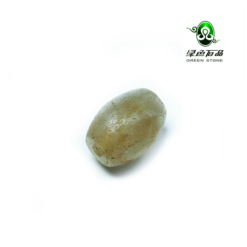 lssp/绿色石品wp397 不还价 战汉期高古老珠 橄榄型制老水晶配珠