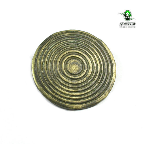 lssp/绿色石品mz3032 不还价3.75cm老黄铜刻花纽扣老铜纽diy配件
