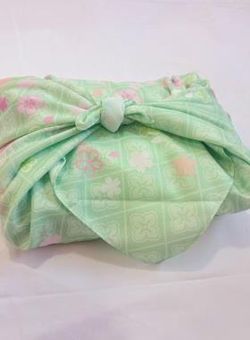 日单昭和风清新绿色绉布大号方巾包裹巾可做防尘盖巾尺寸70*70