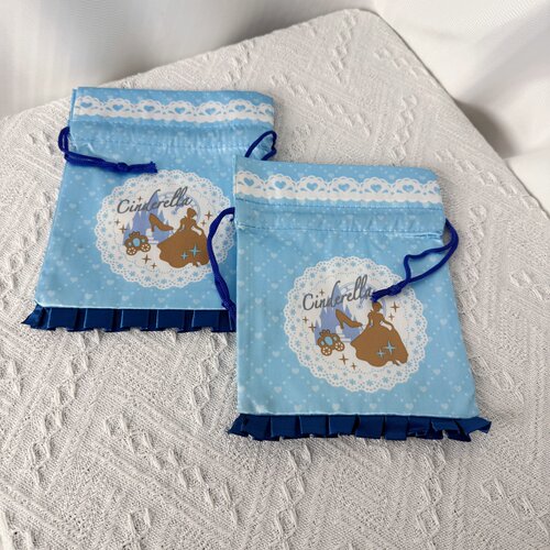 日本出口灰姑娘蓝抽绳收纳袋