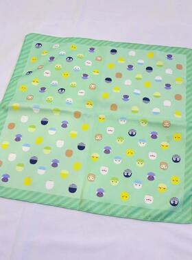 出口日本卡通可爱绿色正能量企鹅餐巾餐布可做包裹巾 尺寸44*44