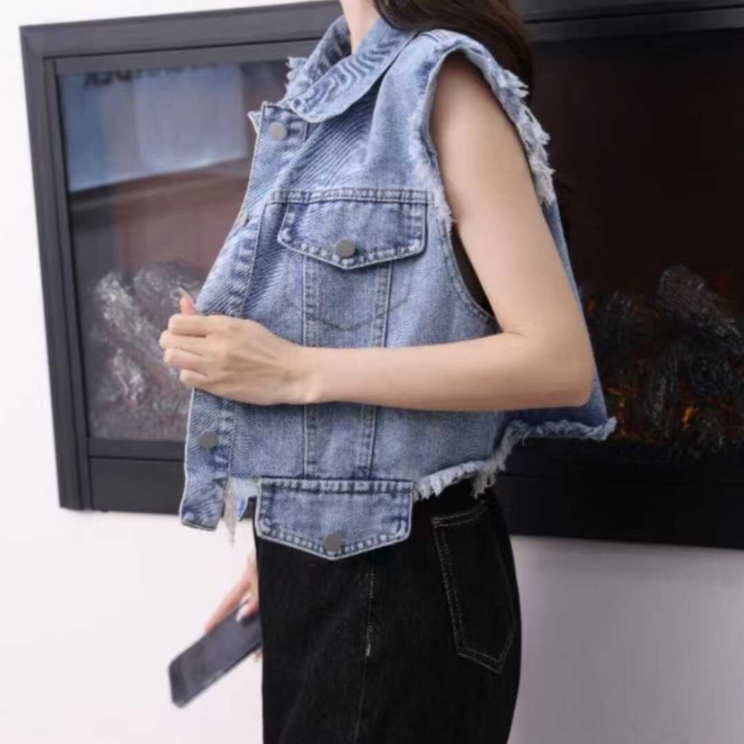 牛仔马甲女短款2024春秋新款韩版宽松无袖坎肩背心外穿百搭外套潮