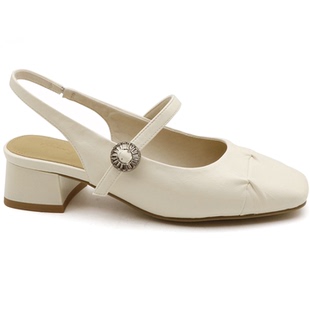 奥康女鞋2026春夏时尚方头女凉鞋后空鞋1262712010棕1262712011米