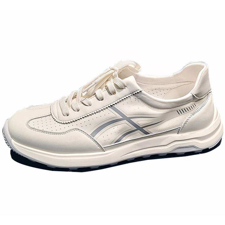 奥康男鞋鞋子2026春款休闲系带轻便男单鞋1261121221白灰色