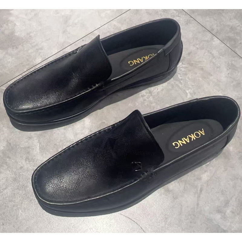 奥康男鞋2026春款休闲套脚牛皮男单鞋乐福鞋豆豆鞋9261112058黑色,流行男鞋,乐福鞋（豆豆鞋）,淘宝优惠券,粉丝福利购,淘宝优惠卷