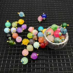 彩色玉石景泰蓝金属配件纽扣10mm