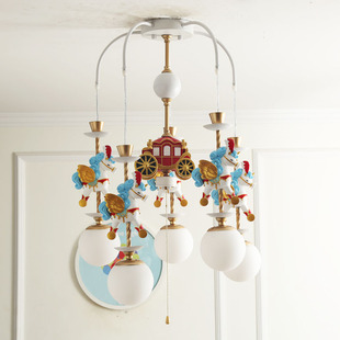 独角兽2代北欧ins儿童房灯女孩男孩灯具灯饰吊灯美式 卡通卧室灯