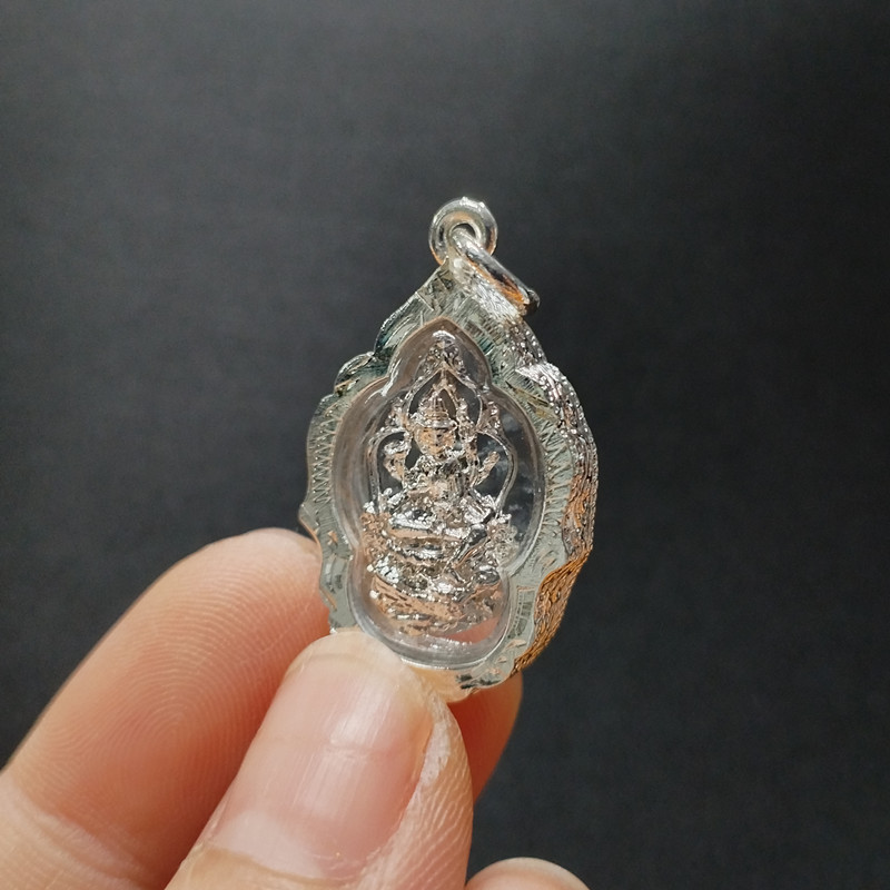 顶鼎泰牌泰国特色手工艺品 骑凤四面佛吊坠小尊银色精美