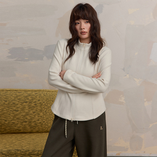 蕾蕾 下摆圆弧形小立领显瘦双拉链内搭外套 石墨烯小蛮腰