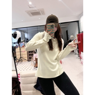 上衣 双面德绒软糯弹力连帽纯色加厚打底衫 蕾蕾 甄选级