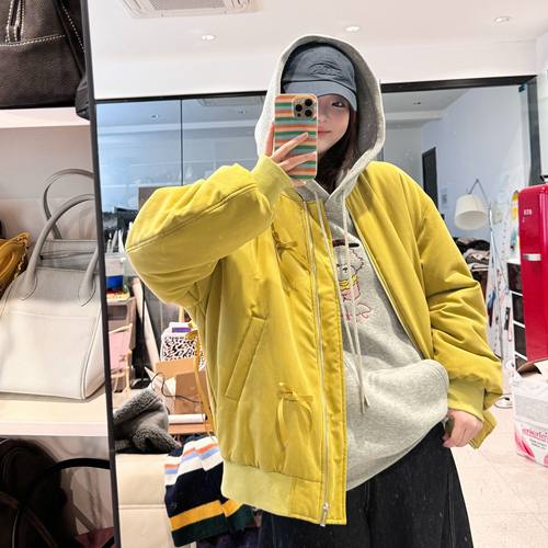 蕾蕾【自由轨迹！】美式复古可拆卸蝴蝶结宽松飞行服外套