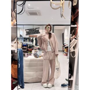 可拆卸屁帘高腰直筒窄版 蕾蕾 可爱甜 下摆花苞棒球领外套 裤