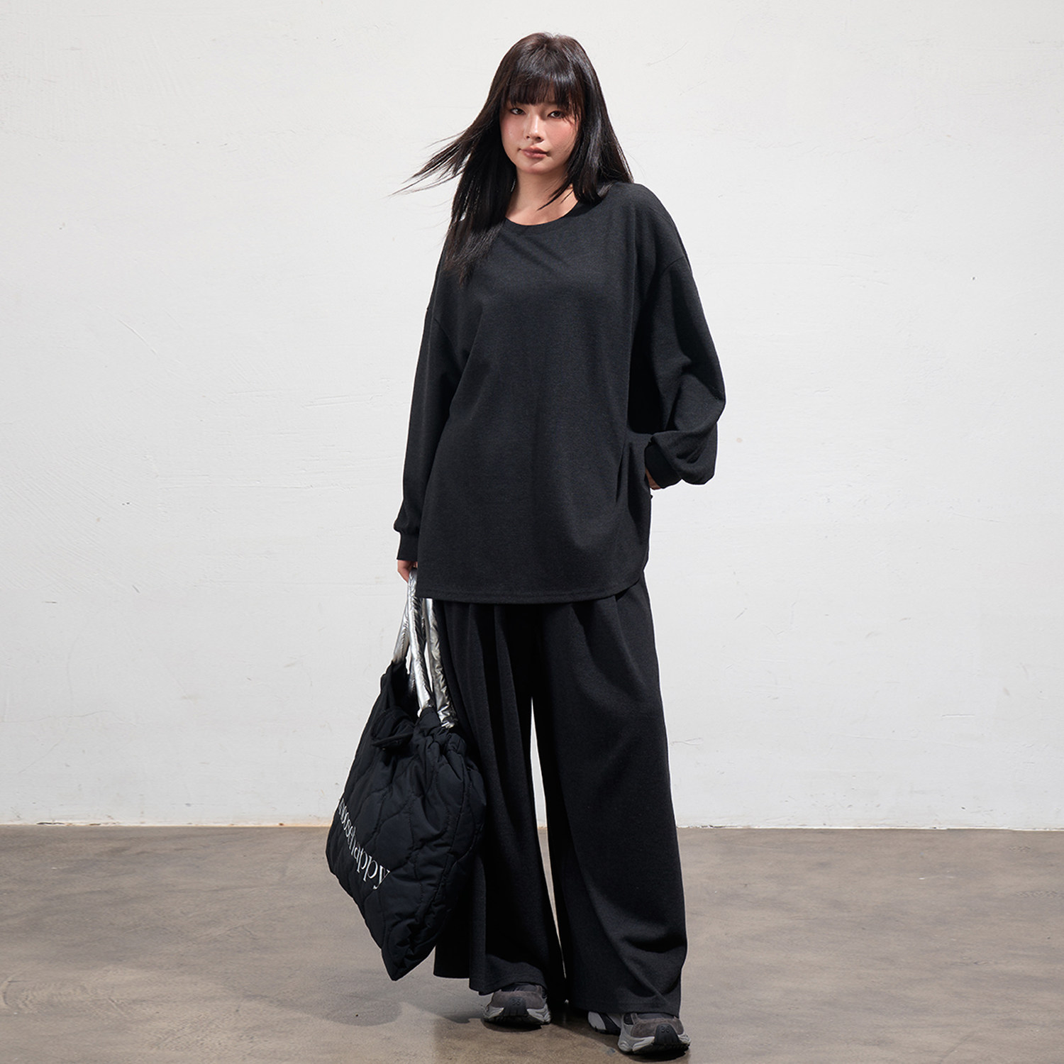 蕾蕾【德绒套装！可外穿】宽松大版德绒上衣全松紧高腰阔腿休闲裤