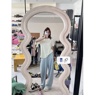 时尚 高腰宽松侧袢扣纯色休闲弯刀裤 按头安利 蕾蕾