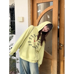 蕾蕾【大本钟！】胸前简约时钟图案连帽休闲卫衣