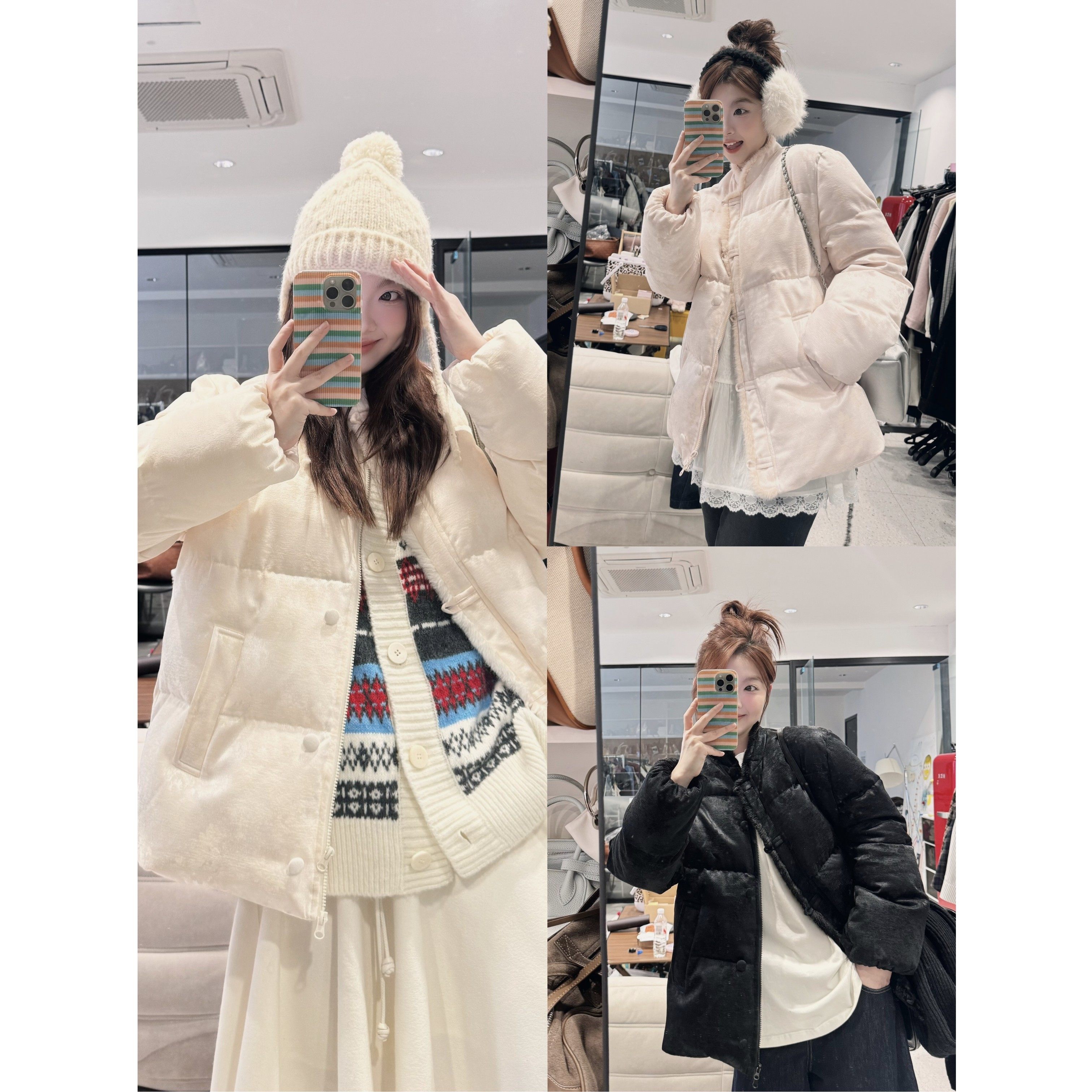 蕾蕾【岁岁安！】国风本布包扣提花羽绒保暖外套冬季