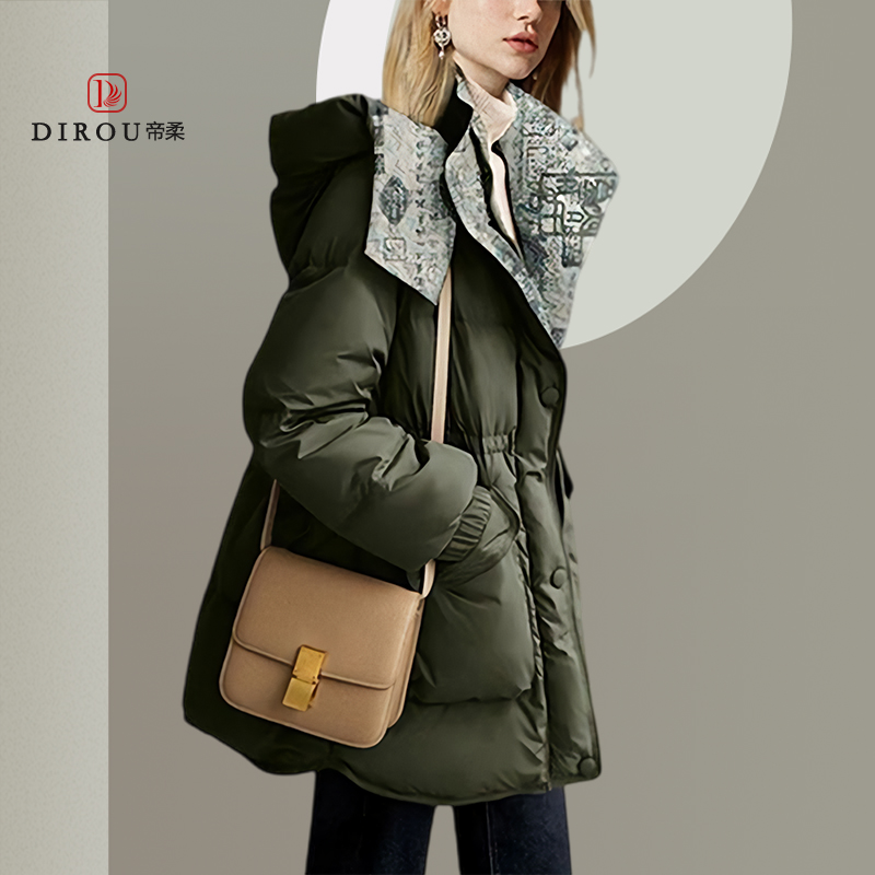 冬季时尚保暖羽绒服女90绒白鸭绒