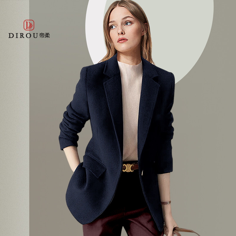 高级感正肩西装外套女秋春季