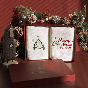 圣诞刺绣定做纯棉毛巾礼盒