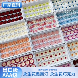 优质A级永生奥斯汀酷皮玫瑰花巧克力2-3cmDIY玻璃罩钥匙扣手工