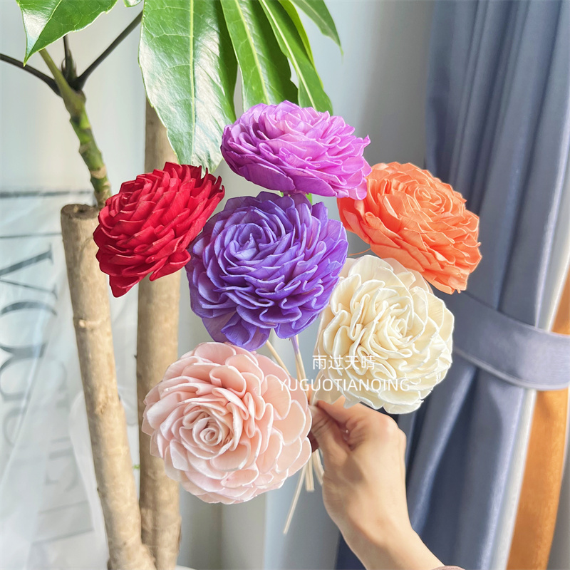 大丽花通草永生花家居软装插花