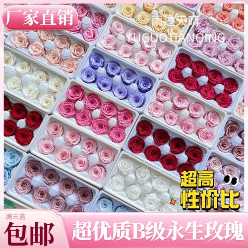优质永生花玫瑰4-5cm整盒8朵装