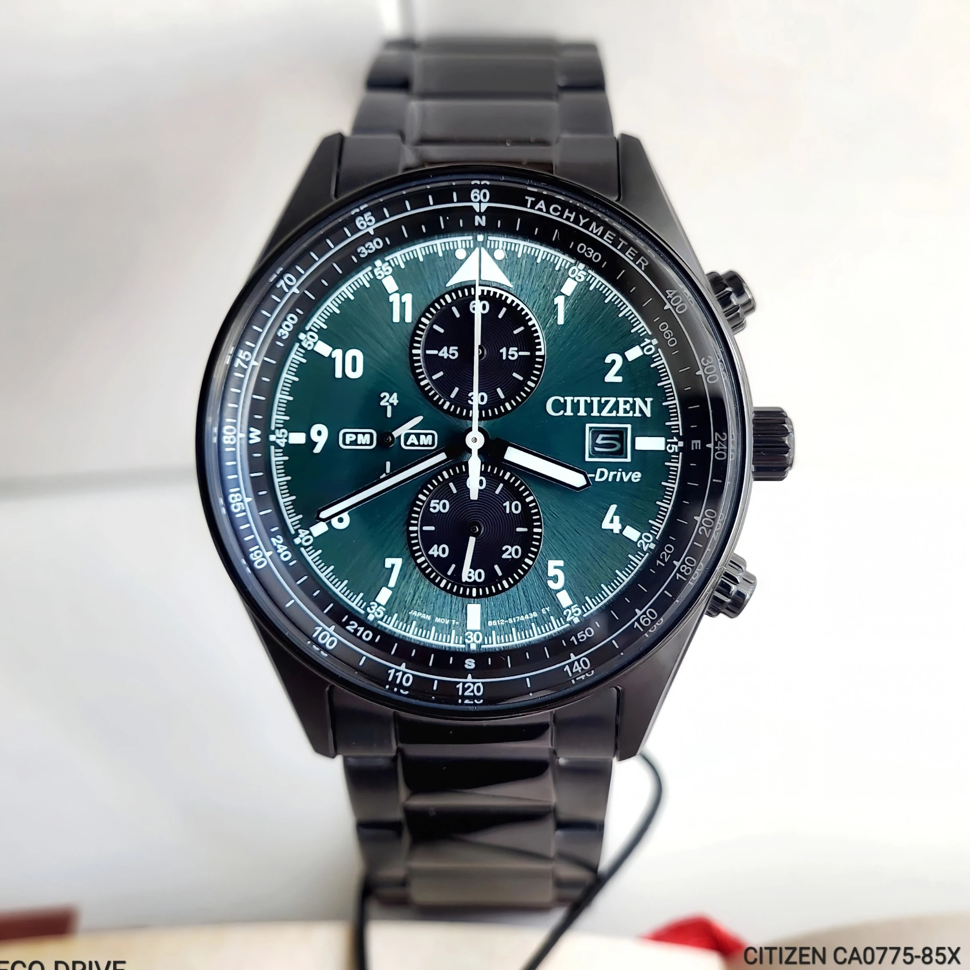 西铁城男士光动能腕表计时码表