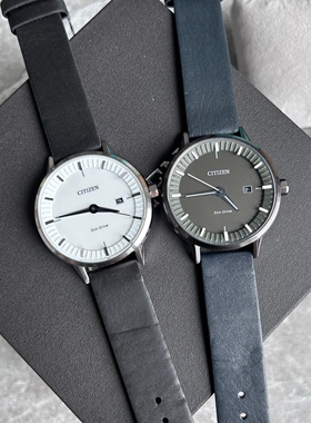 西铁城CITIZEN光动能皮带简约男表BM7370-11A蓝宝石BM7377-12X