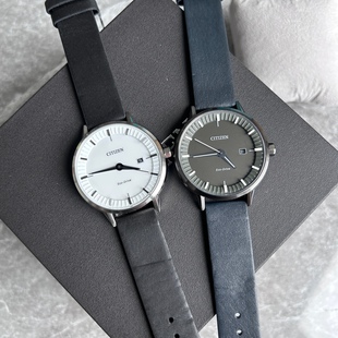 西铁城CITIZEN光动能皮带简约男表BM7370-11A蓝宝石BM7377-12X