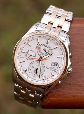 西铁城光动能电波表AT9127-80E万年历FC0010-55D/AT9120-89L