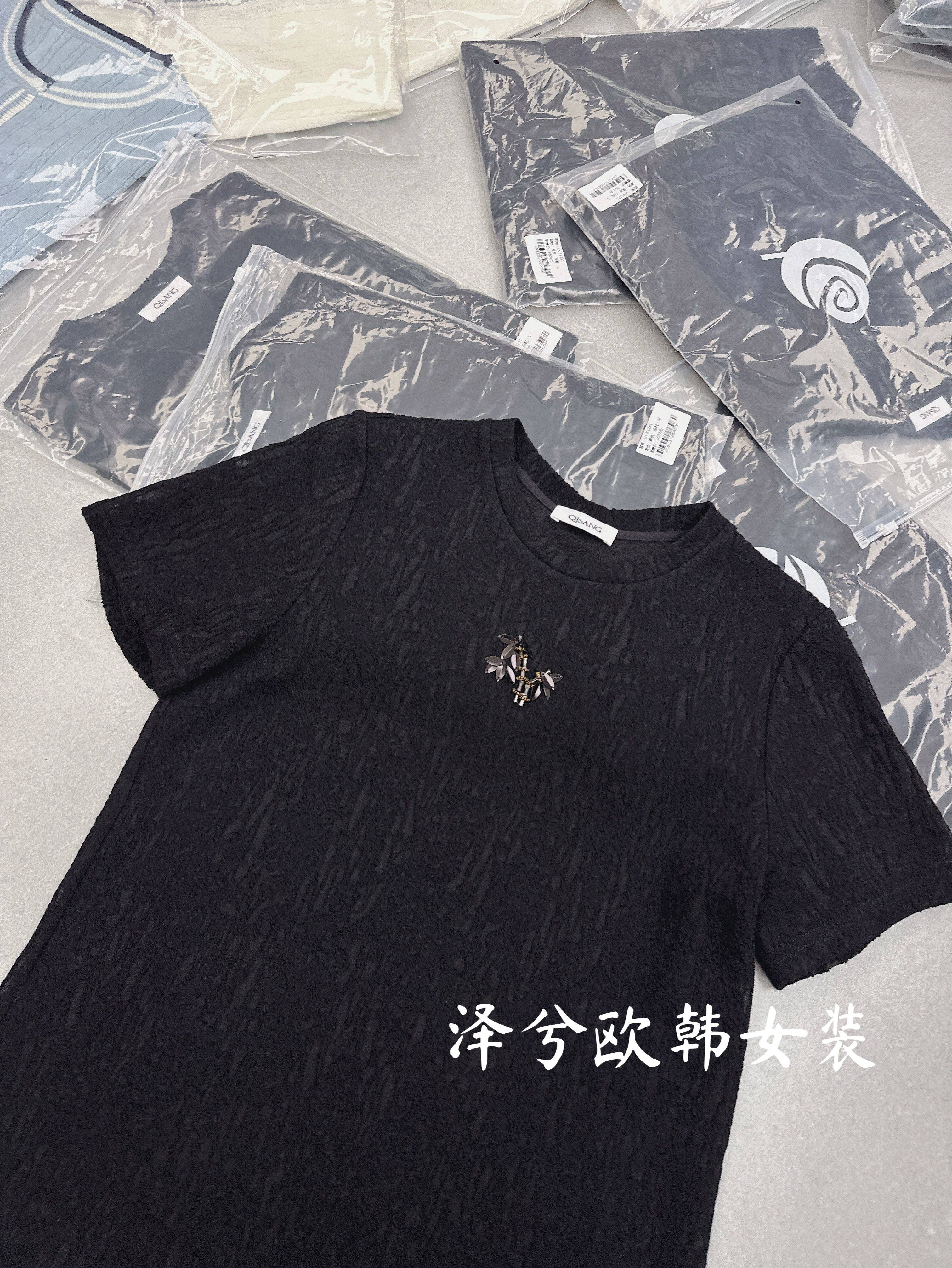 欧洲站2025新款短袖圆领百搭洋气时尚T恤（已断货，需要请订货）