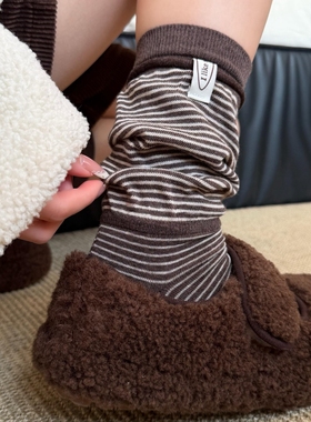 Ong~假两件！叠穿条纹袜泰时髦了叭~设计师新款袜子~好特别超美!