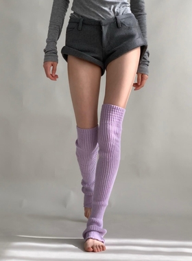 lulu同款星黛露紫袜套真的敲嗲敲显白！搭配鲨鱼裤~瑜伽裤~打底裤