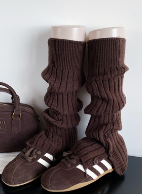 穿搭加分项！美拉德开叉袜套~miu系高级简约气质修饰腿型显瘦袜套