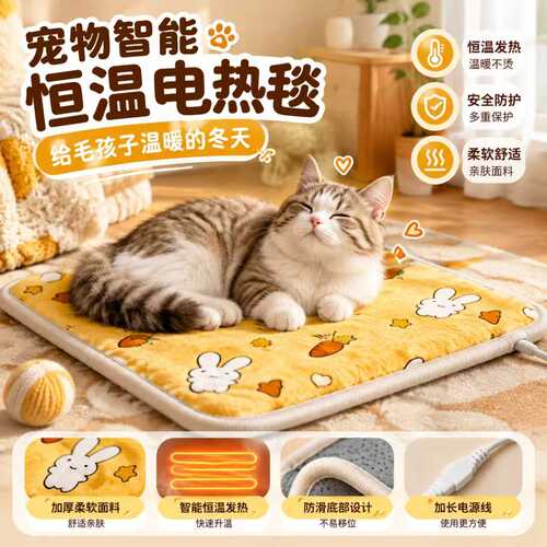 宠物电热毯猫咪恒温加热垫可控温防漏电宠物电热毯3c认证电褥子