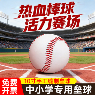垒球小学生专用10寸垒球9号棒球软硬实心中考棒球比赛运动会投掷