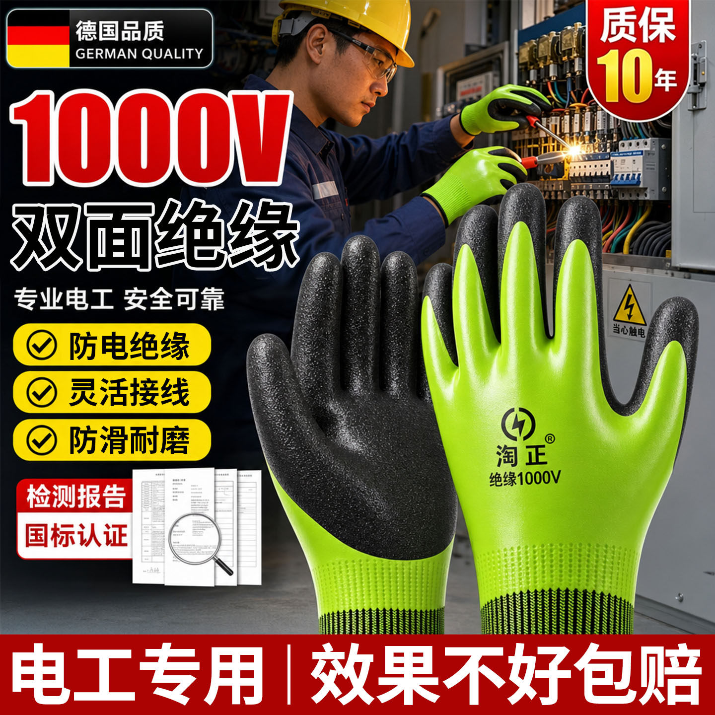 绝缘手套电工专用防电低压380v高压10kv防电专业维修作业防电1000